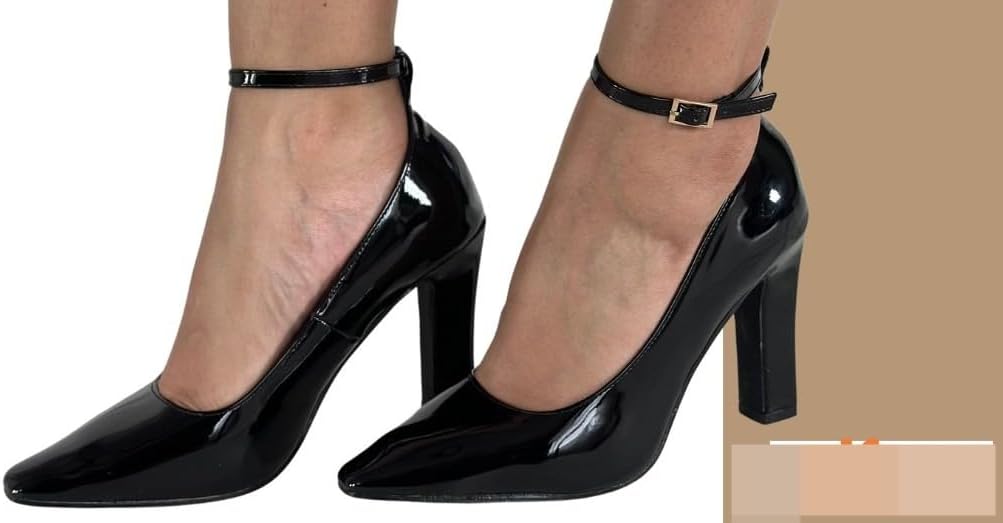 Women office high heels closed shoes black (6)