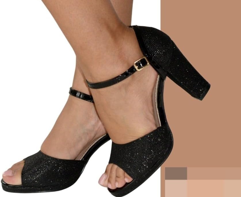 Women party/office/work open toes high heels shoes (Gold, 6)