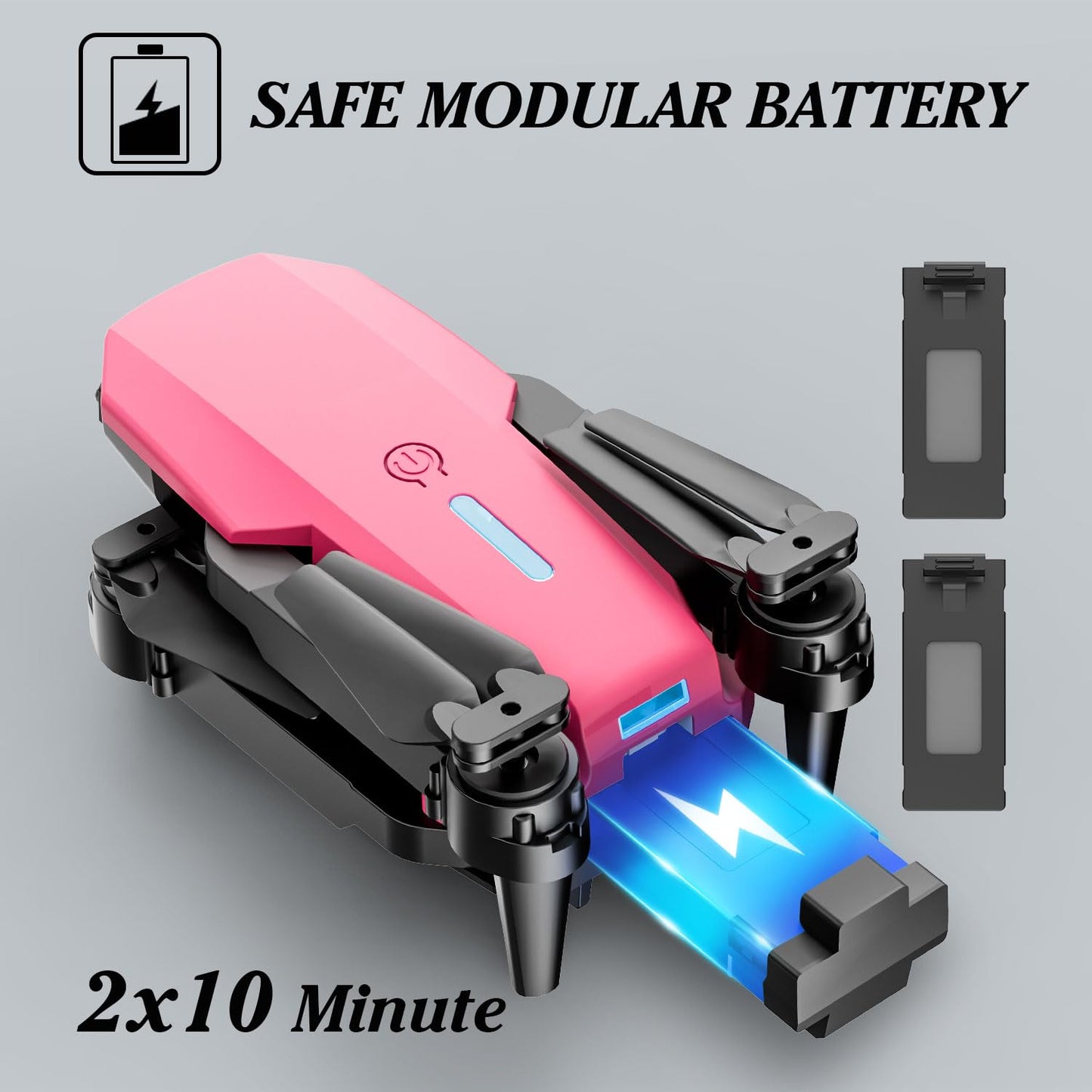 Mini Drone with Camera 1080P, Drone for Kids Boys Beginners, Foldable Drones, Gestures Selfie, One Key Start, 360° Flips, 2 Batteries Toy Gifts for Boys Black