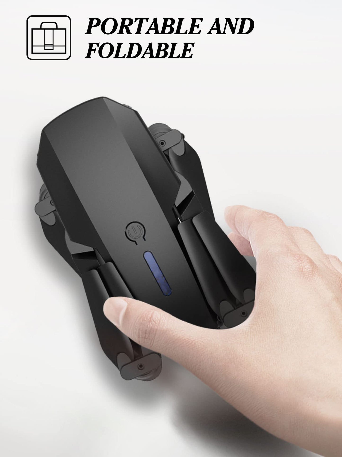 Mini Drone with Camera 1080P, Drone for Kids Boys Beginners, Foldable Drones, Gestures Selfie, One Key Start, 360° Flips, 2 Batteries Toy Gifts for Boys Black