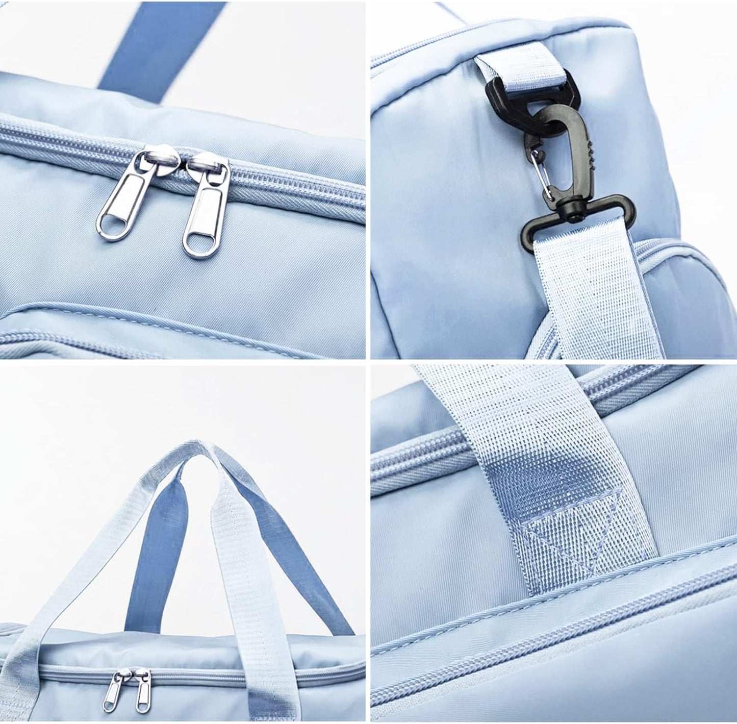 Sports Gym Bag with Shoes Compartment Travel Duffel Bag with Dry Wet Separated Pocket for Men and Women, Overnight Bag Weekender Bag Training Handbag Yoga Bag - Blue