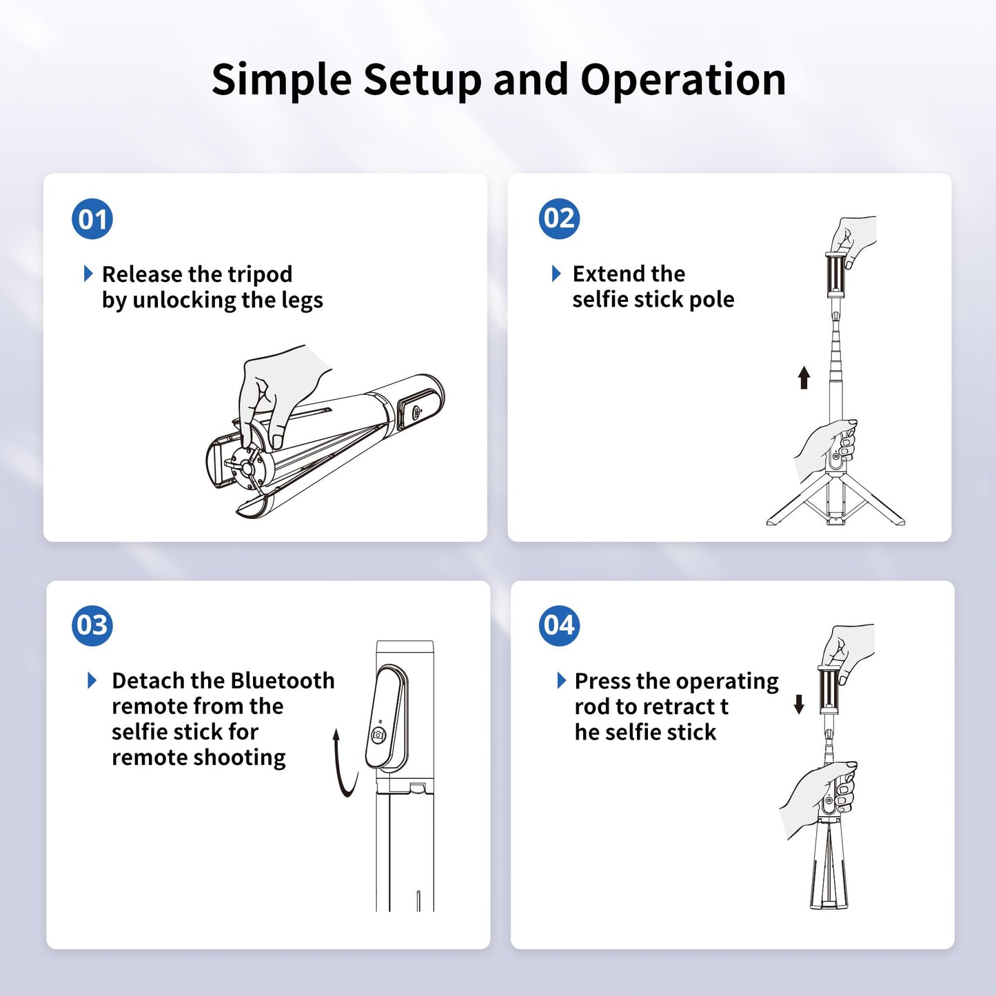 ATUMTEK Selfie Stick Tripod, Extendable 3 in 1 Aluminum Bluetooth Selfie Stick with Wireless Remote and Tripod Stand for iPhone 16/15/14/13/12/11 Pro Max/XS Max/XS/XR/X/8/7, Samsung Smartphones Black