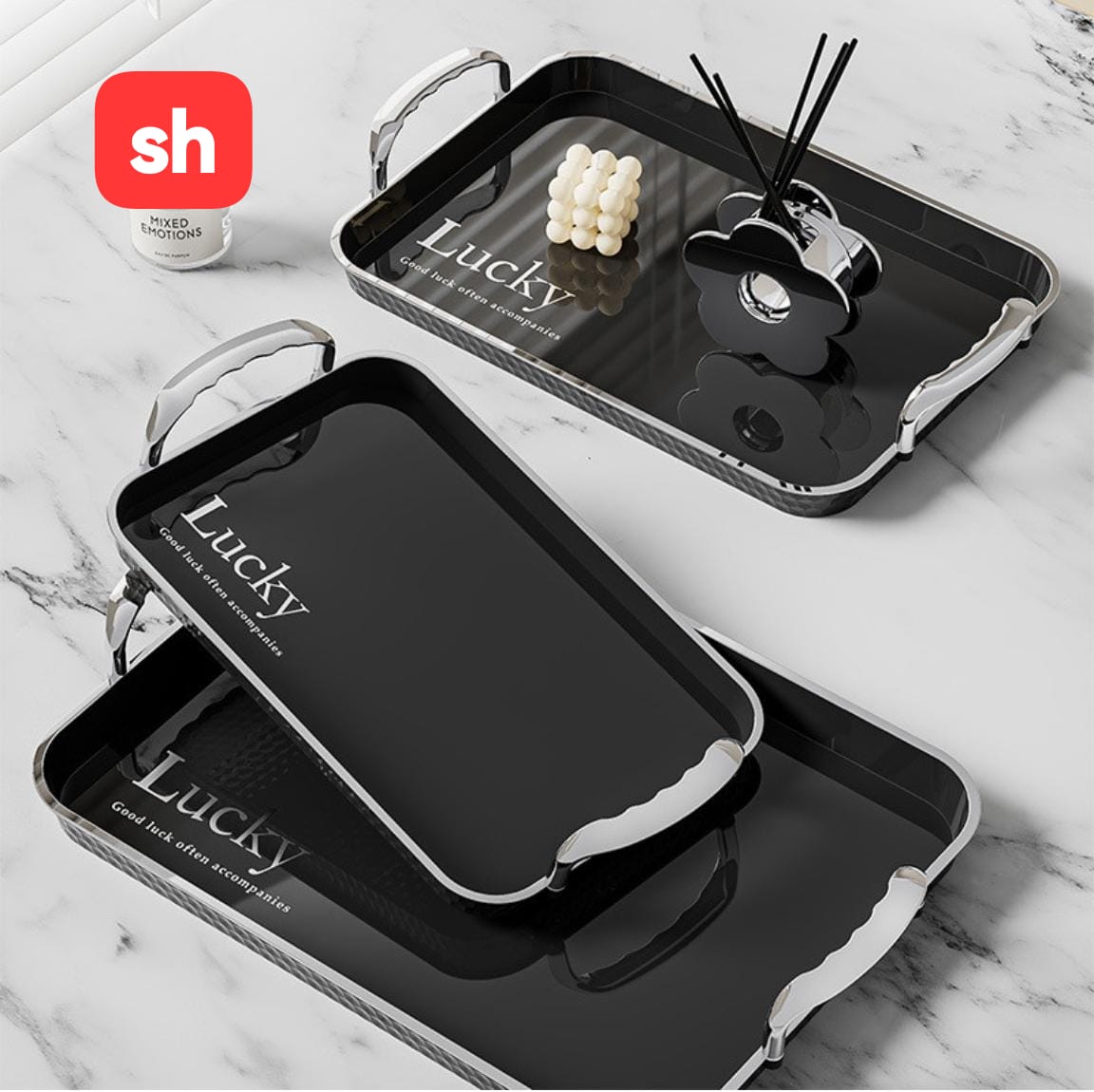 3pcs round and rectangular /circle multipurpose serving tray set