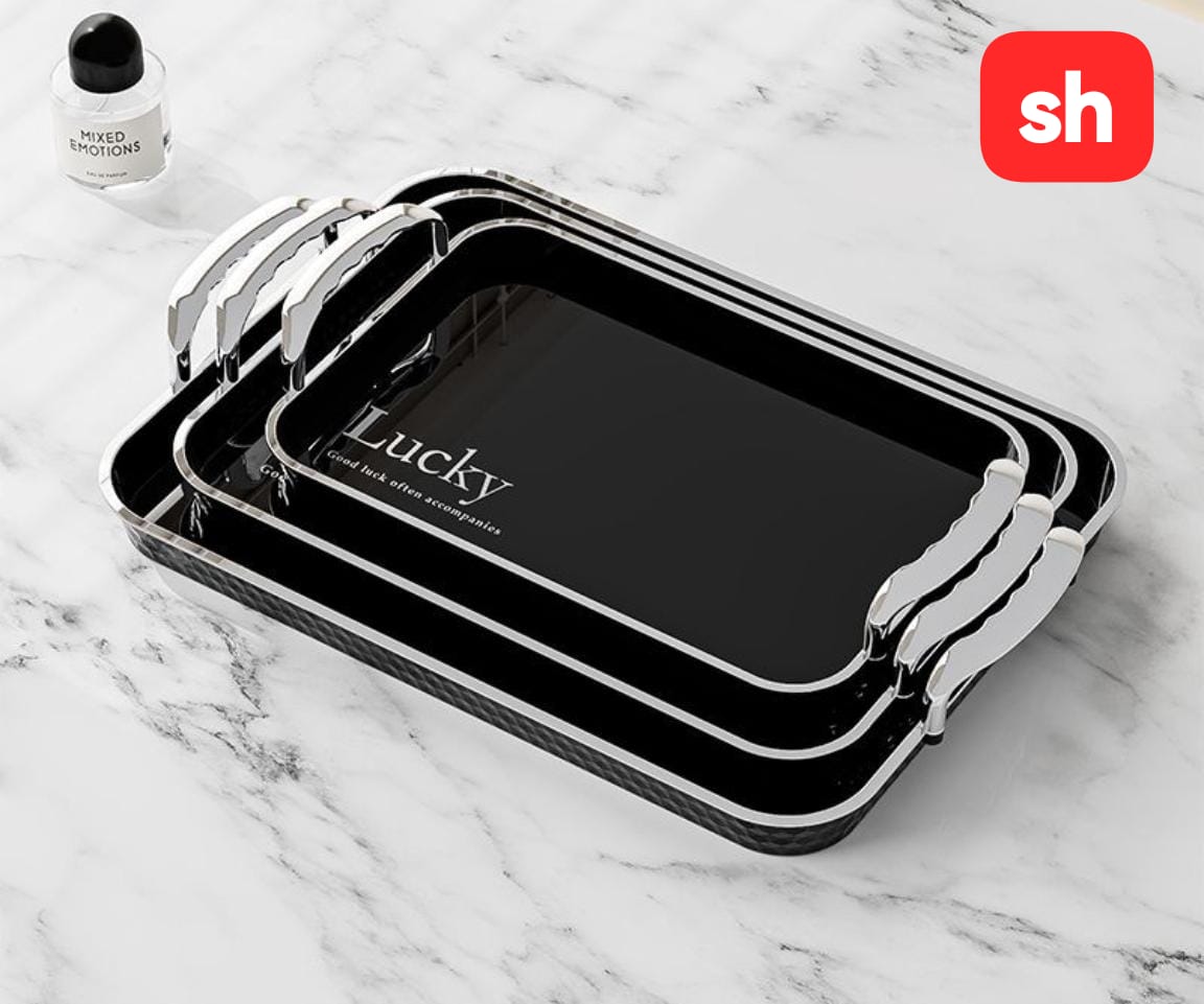 3pcs round and rectangular /circle multipurpose serving tray set